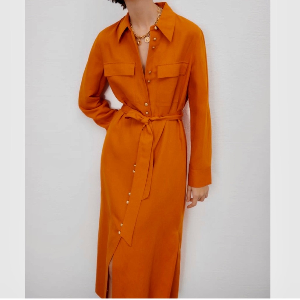 Zara Linen Shirt Dress
